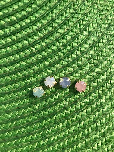 Ópalo para coser de resina YongPan de 100 piezas con engaste dorado redondo 7