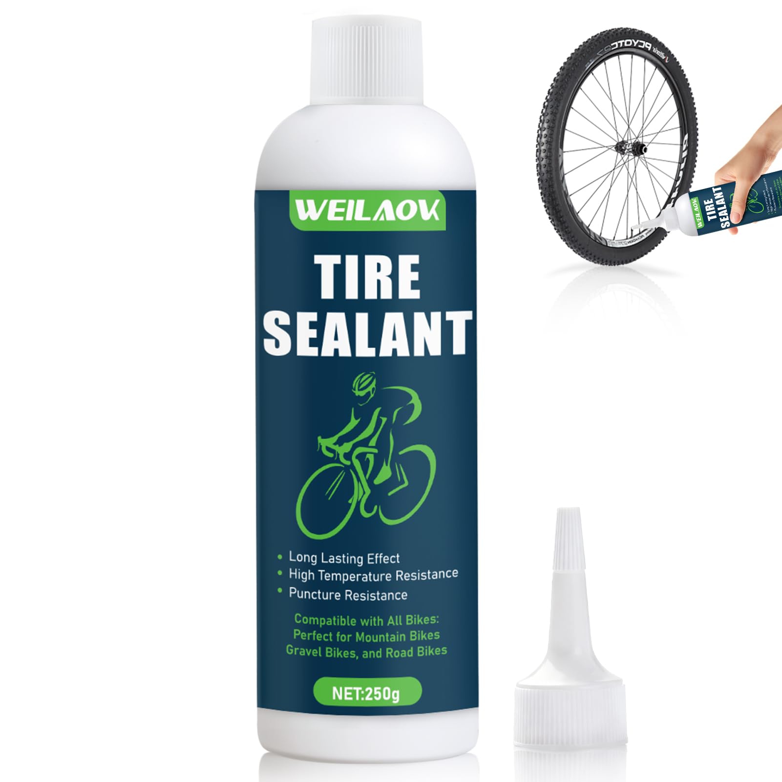Liquido Tubeless, Liquido Sigillante Tubeless, Lattice MTB, Liquido Tubeless MTB, Adatto per Pneumatici da Mountain Bike, Gravel Bike e Bici da Strada, 250G