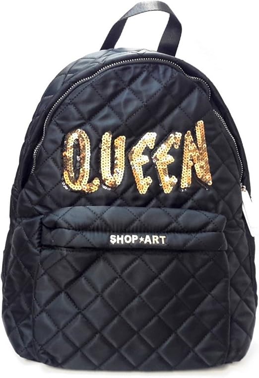 SHOP ART Zaino in nylon nero con stampa Queen : Amazon.it: Scarpe e borse