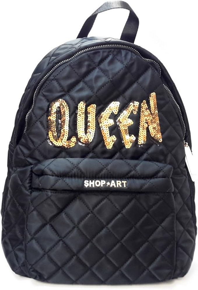 SHOP ART Zaino in nylon nero con stampa Queen : Amazon.it: Scarpe e borse