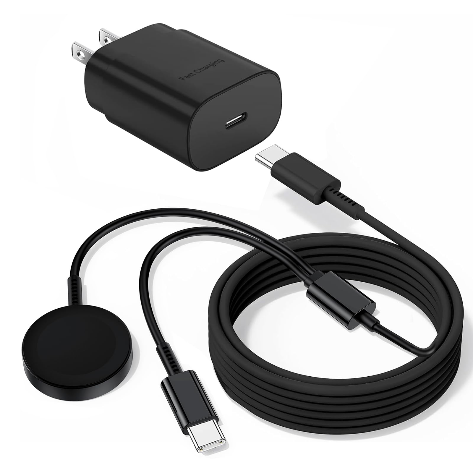 Photo 1 of 2 in1 for Samsung Watch Charge 6FT, 25W USB C Phone Charger Compatible with Galaxy Watch 8/7/6/6 Classic/5/5 Pro/Ultra/FE, 4/3/Active 2/Active/1 and GalaxyS25/24/S23 /S22/21 Note/Z Fold 7