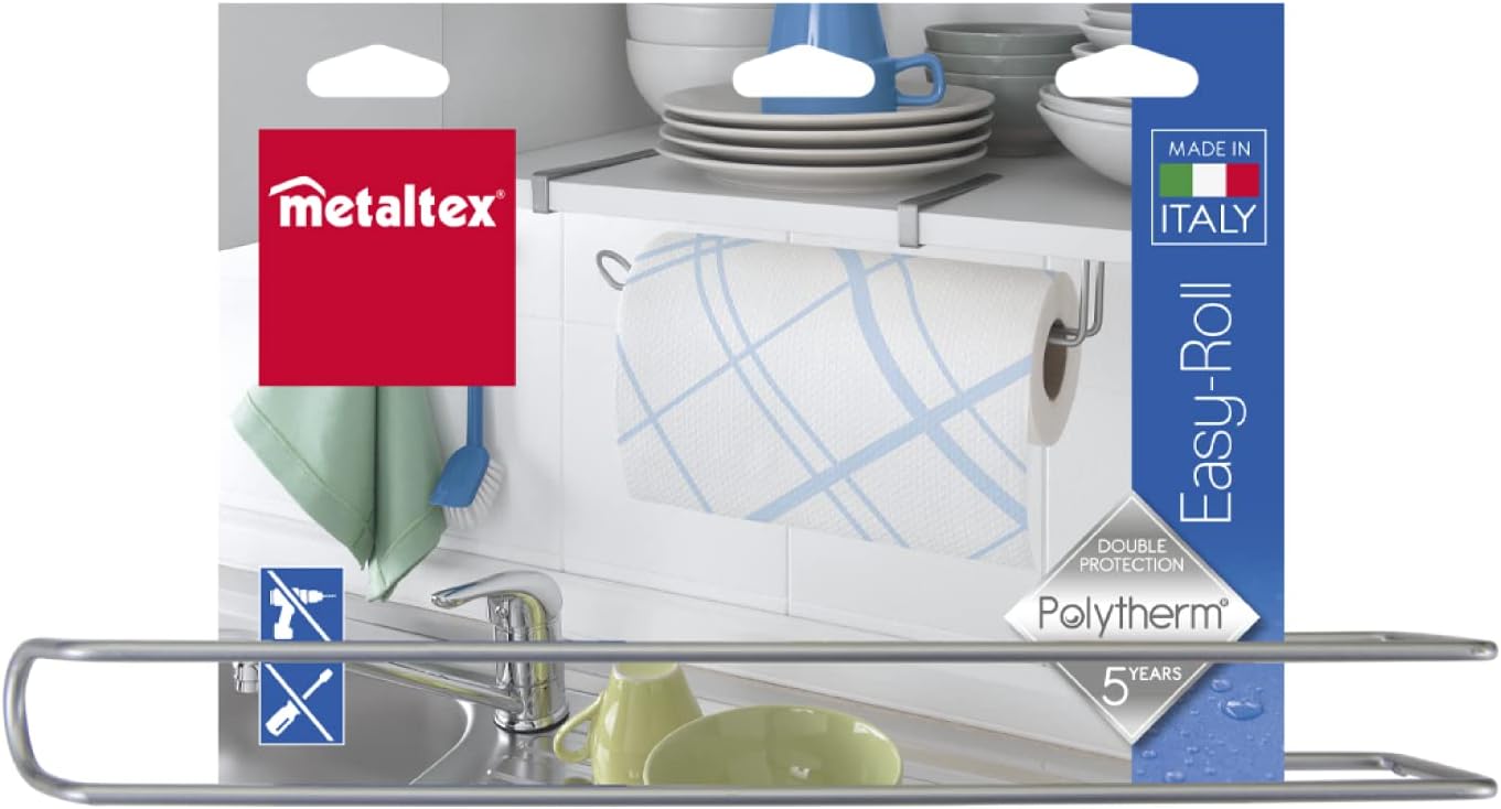 Metaltex Paper Holder Easy Roll, Metal, Silver, 36 x 18 x 10 Centimeters