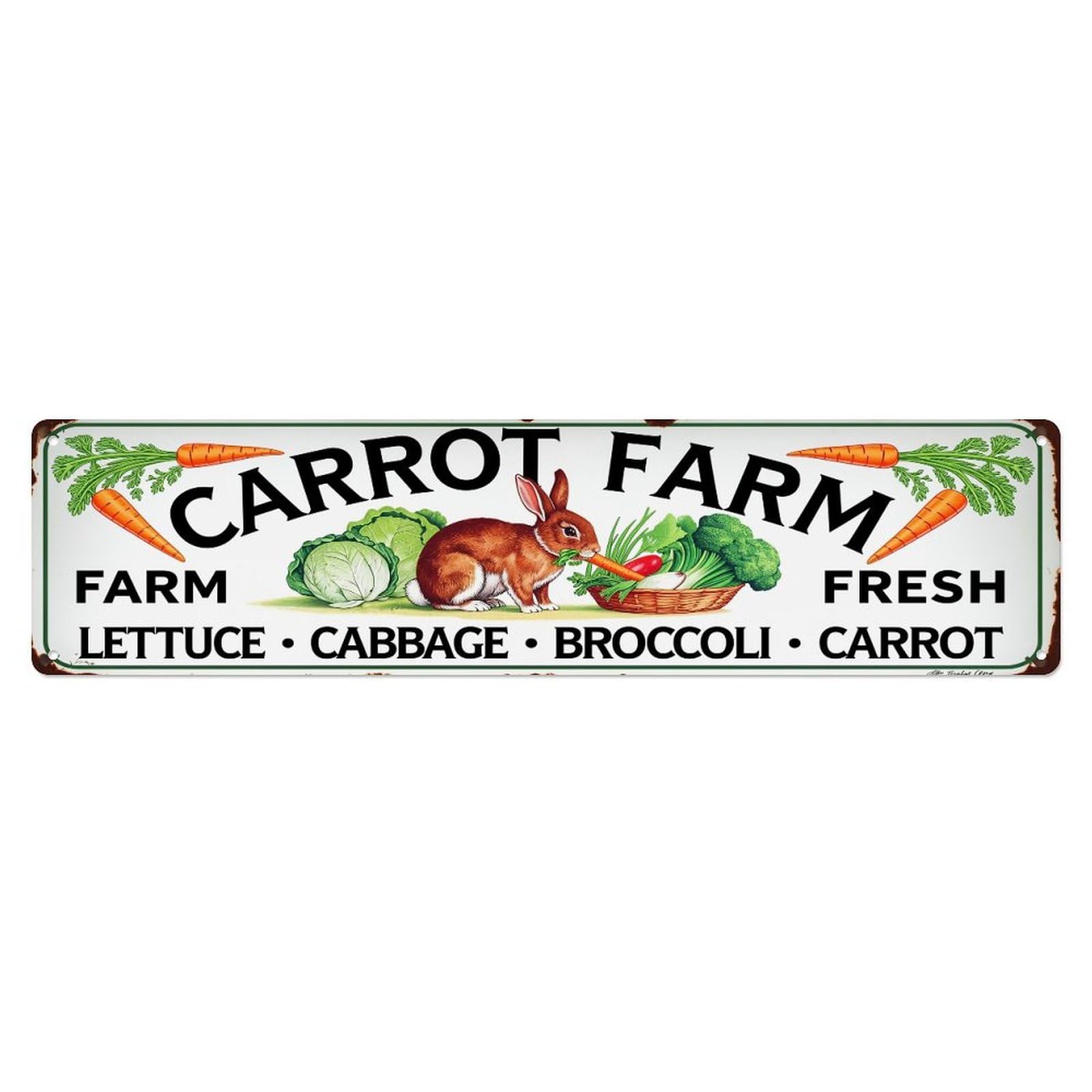 Carrot Farm Fresh Vegetable Sign Metal Tin Sign Plaque