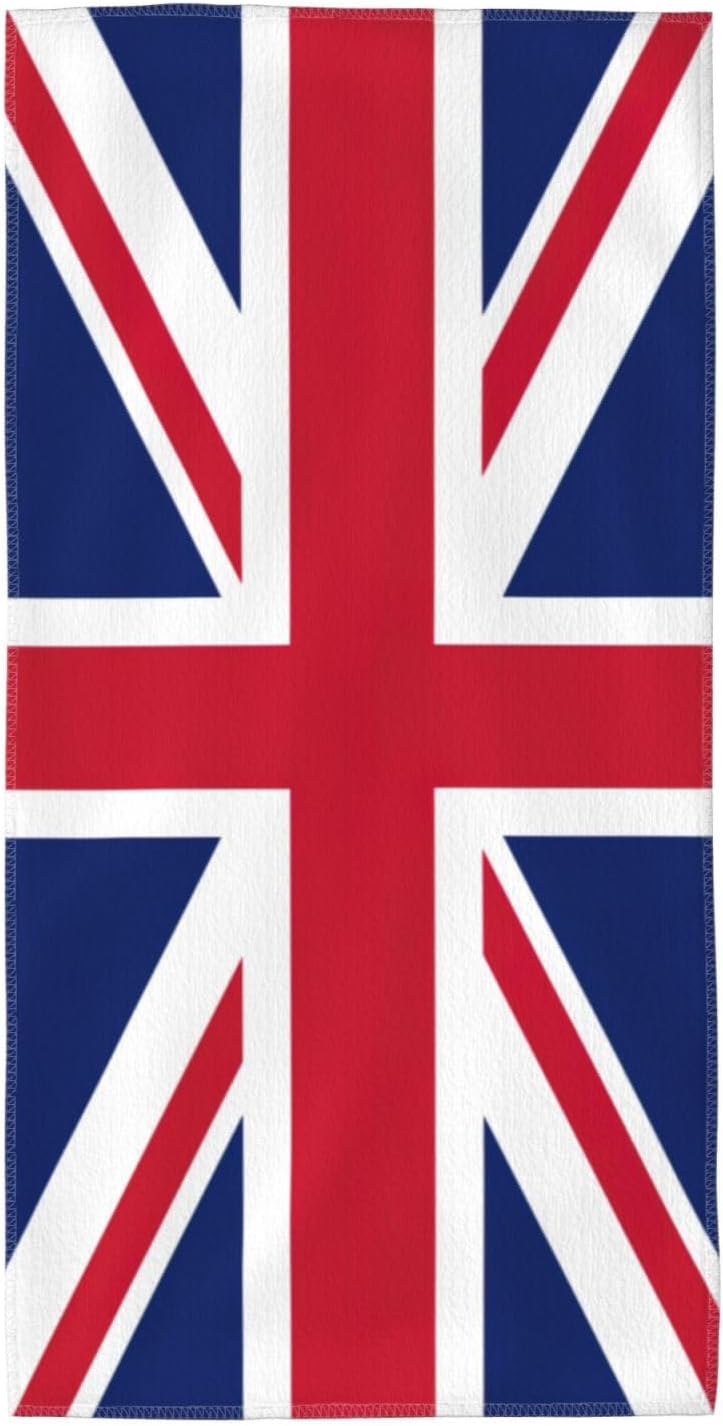 British Flag Print Hand Towels for Kitchen, Decorative Bathroom Towels Decor Farmhouse Cute for Men Women Gifts