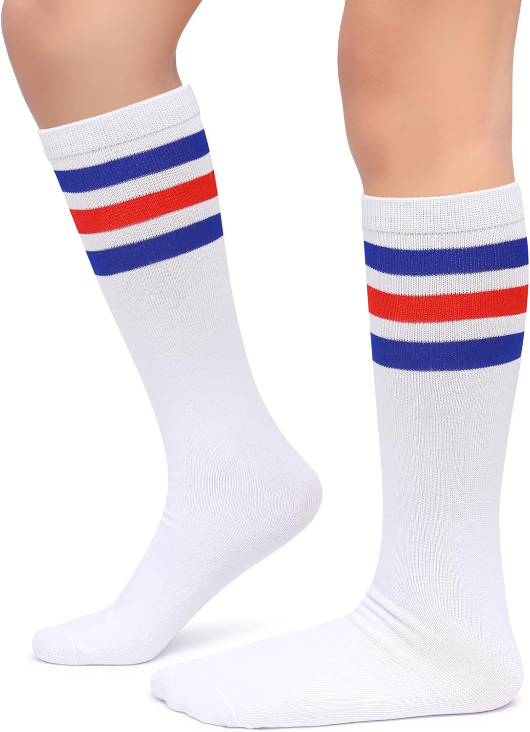 Henwarry Kids Over the Calf Tube Socks Classical Stripes Athletic Socks image 2