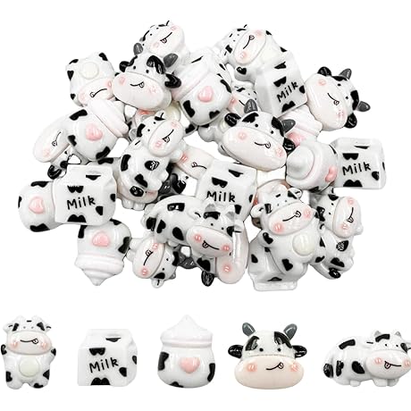 30Pcs Cute Cow Slime Charms
