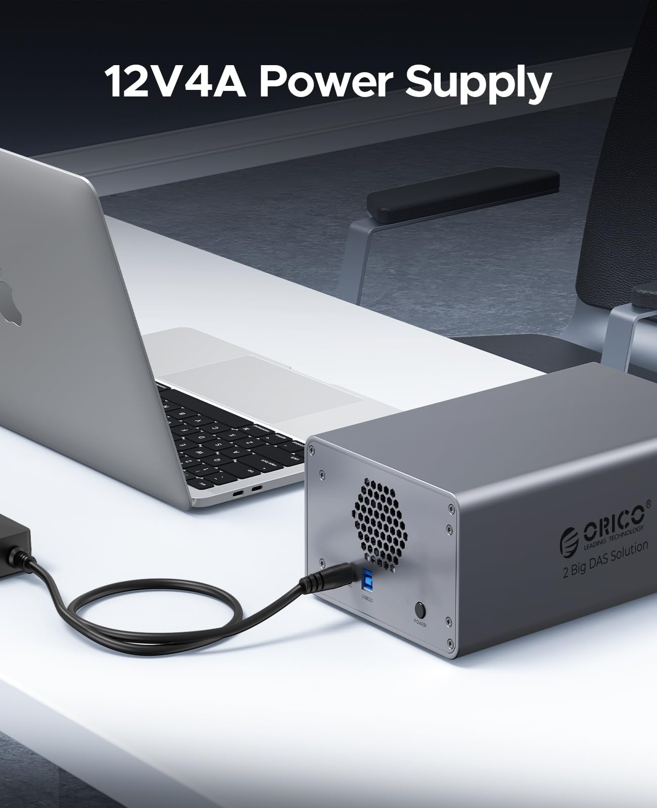 ORICO Aluminiowa obudowa na 2 dyski twarde, stacja dokująca USB 3.0 HDD do 3,5 cala HDD do 2 x 22 TB, kompatybilna z MacOS i Windows (9828U3)