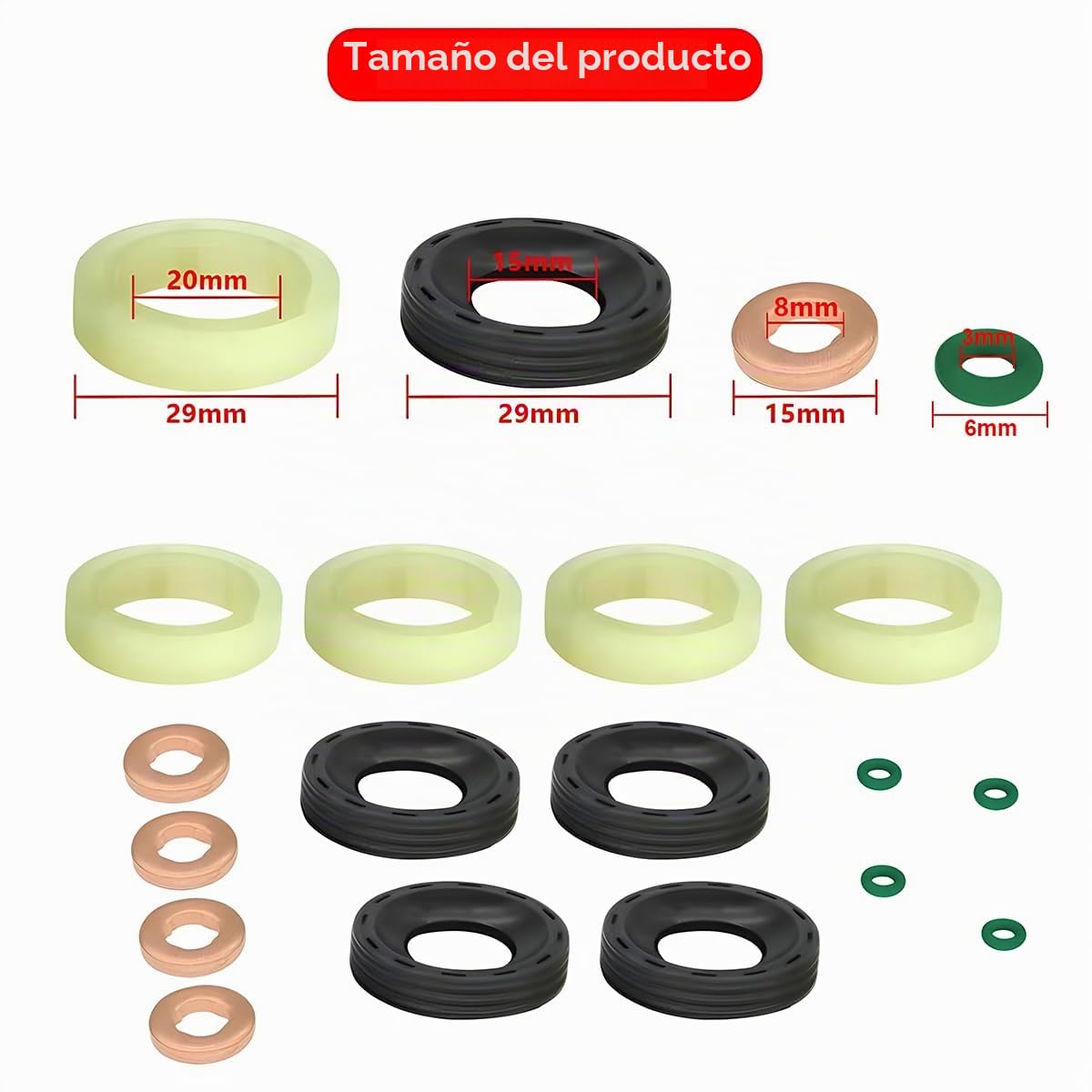 CGEAMDY Kit De Juntas De Inyector Diesel, Juego Oring Arandela Sello Inyector Combustible Kit Junta Reemplazo, Kit Arandelas Sello Inyector Diesel Reparación del Sello Recambio, Accesorios Auto Moto