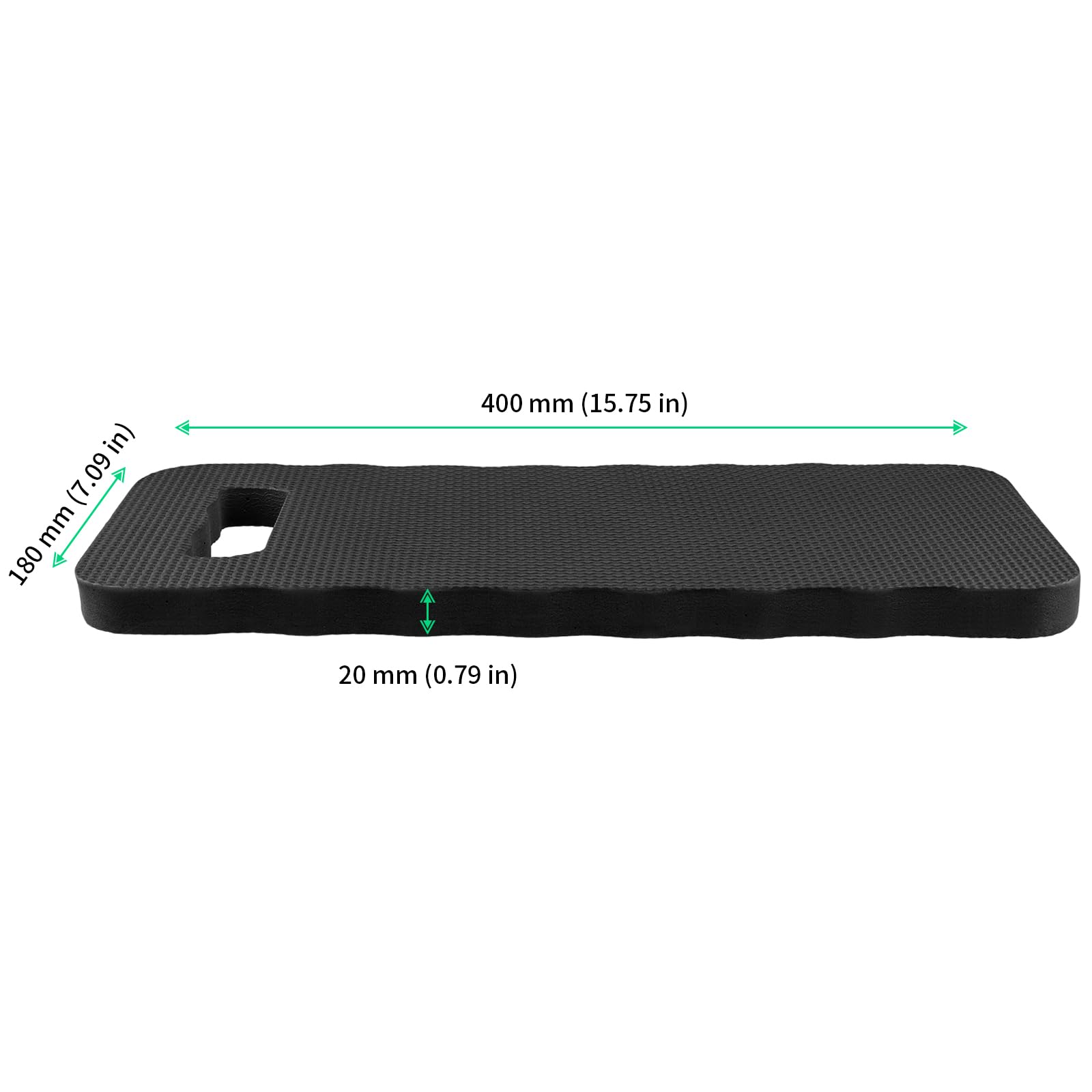 FUNSUEI Lot de 6 coussins pour genoux pour le jardin, 40 x 18 x 2 cm, noir, tapis de genoux, tapis de jardinage, tapis de genoux pour travaux dans le jardin