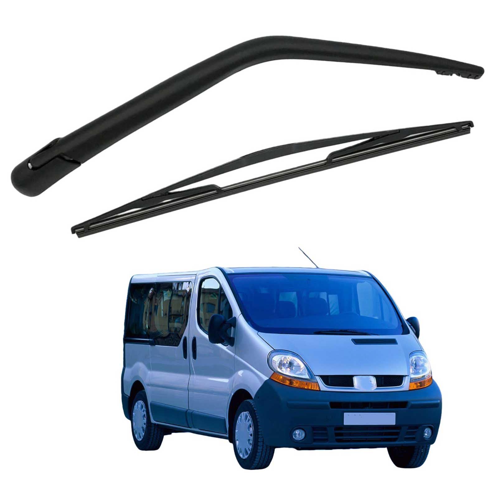 Limpiaparabrisas Trasero del Coche para Renault Tafic 2001-2006, Juego de Brazo y Escobilla de Limpiaparabrisas Trasero