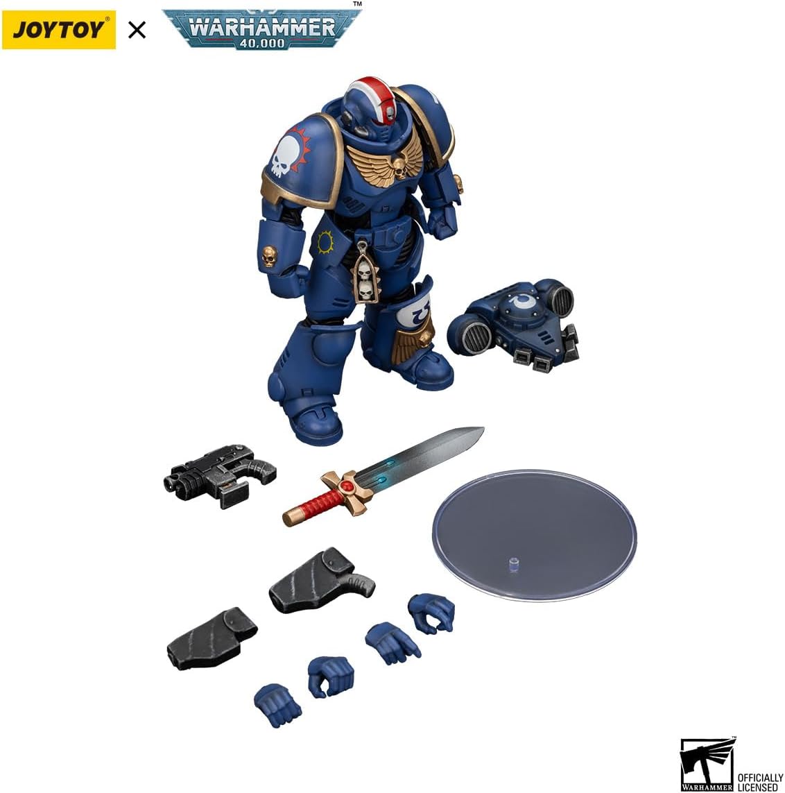 JOYTOY Action Figures Warhammer 40K 4.76inch Heroes of The Chapter Primaris Lieutenant Erastus 1/18 Movable Model Collectible Figurine