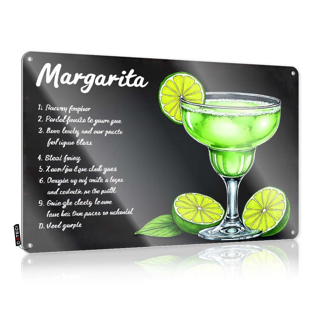 Whiskey Signs For Home Bar Create A Refreshing Margarita With Lime, Salt, And Tequila. Tin Sign Gaming Metal Tin Decor Vintage Signs Metal(20X30CM)