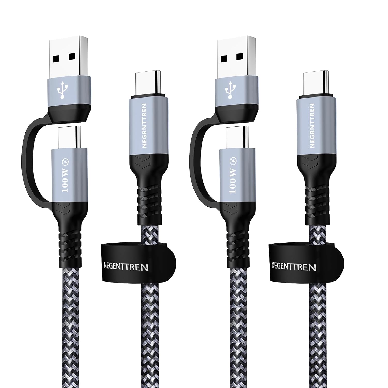 2 in 1 USB C to C Cable 100W (6FT, 2Pack), 5A Fast Charging Type A to C Charger Cord Nylon Braided USB C Cable for iPhone 16 Max Series, MacBook Pro, iPad (100W Cable) 2 in 1 USB C to C Cable 100W (6FT, 2Pack), 5A Fast Charging Type A to C Charger Cord Nylon Braided USB C Cable for iPhone 16 Max Series, MacBook Pro, iPad (100W Cable)