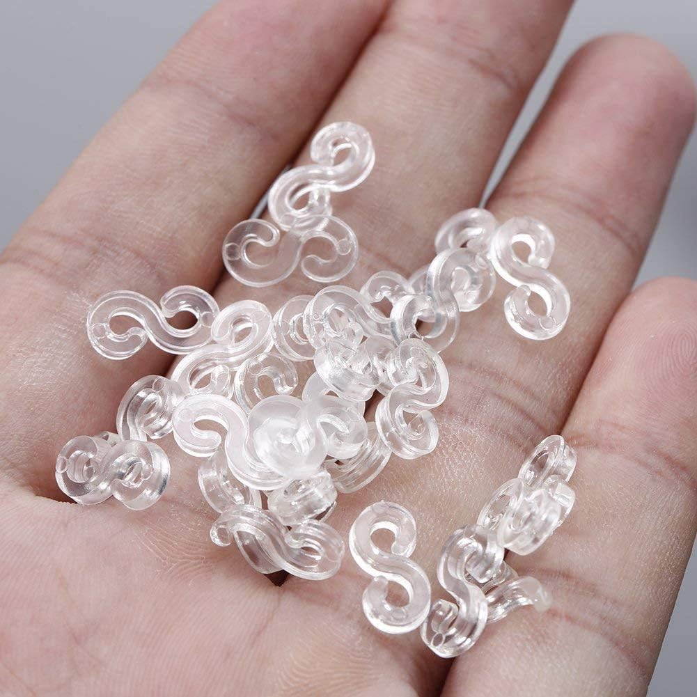 Kuesn 400Pcs S Clips for Loom Bands Bracelet Woven Connector S Clips Multicolor Rubber Band Plastic Connectors for DIY Weaving Bracelet Necklace Jewelry Accessories (Transparent+Colourful) - Image 4