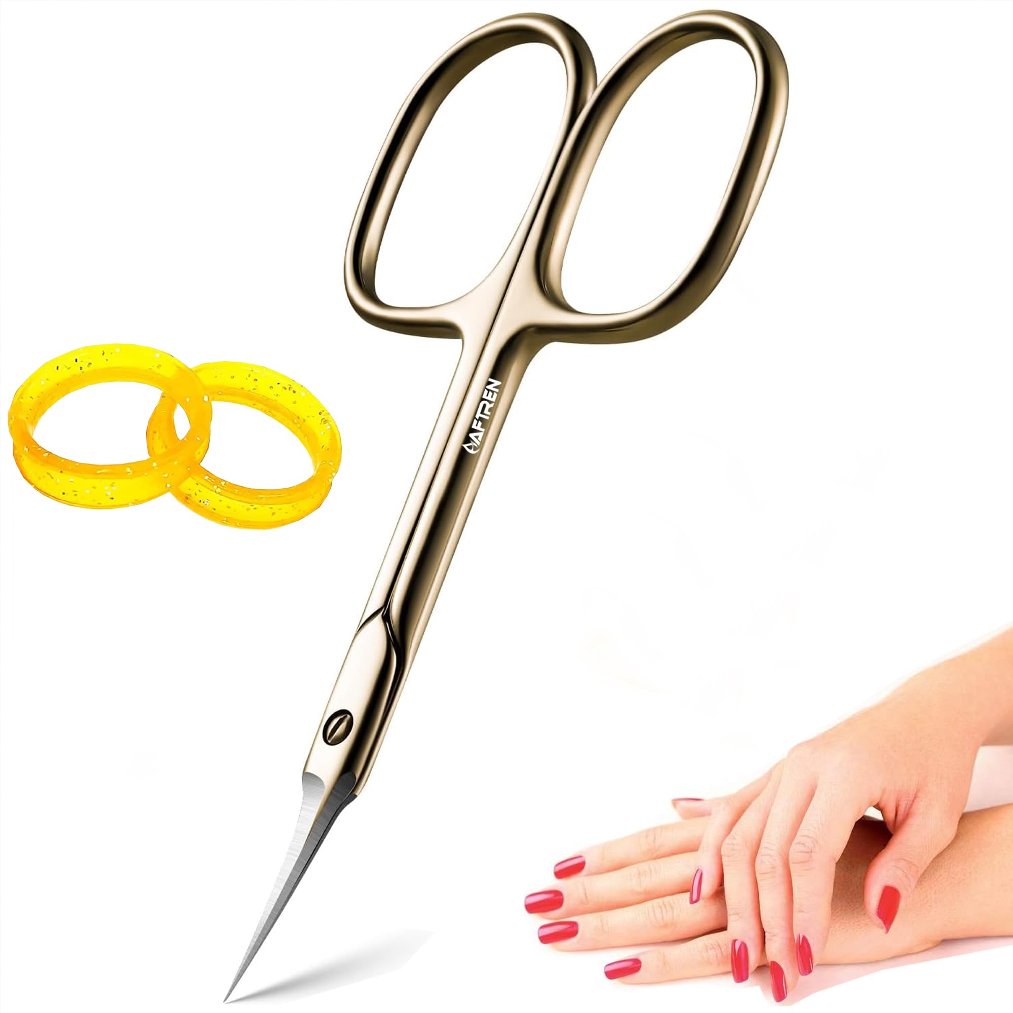 Tijeras para cutículas, manicura de precisión, tijeras para uñas de belleza para niños pequeños, pinza para cutículas, tijeras profesionales de acero inoxidable para hombres y mujeres, 3,7 pulgadas, d