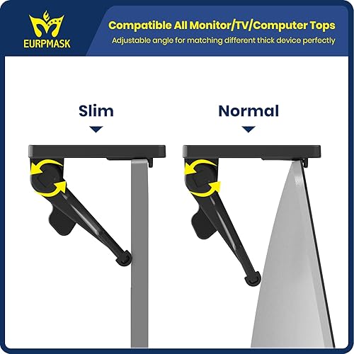 Miniatura 6 de EURPMASK - Estante superior de TV de 2 piezas, estante superior ajustable para monitor de computadora, soporte de almacenamiento estable para TV,