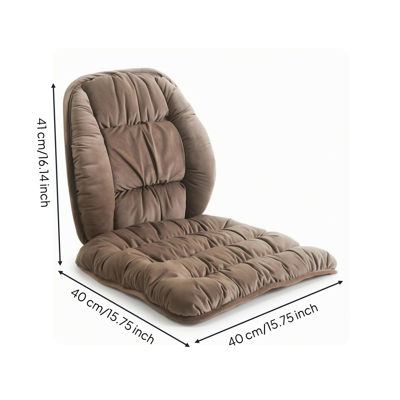 LRXFPIYF Cojín de Asiento de Invierno Cojín Respaldo Almohadilla Silla Trabajo Acolchado Grueso Borde Redondeado Material, Camello Intenso, Cojín 40X40cm + Soporte Lumbar