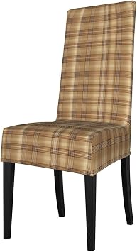 Dining Chair Slipcover Brown Glen Plaid Print Parson Chair Covers, Removable Chair Covers for Dining Room, High Back Chair Slipcovers for Home, Restaurant, Banquet
