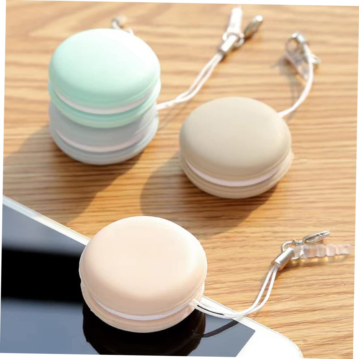 40 Pièces Essuie-glace De Téléphone Nettoyeur D'écran Macron Tampon De Nettoyage D'écran Macarons Lingettes Nettoyantes Pour Écran Pour Écran Propre Pendentif Pp+silicone