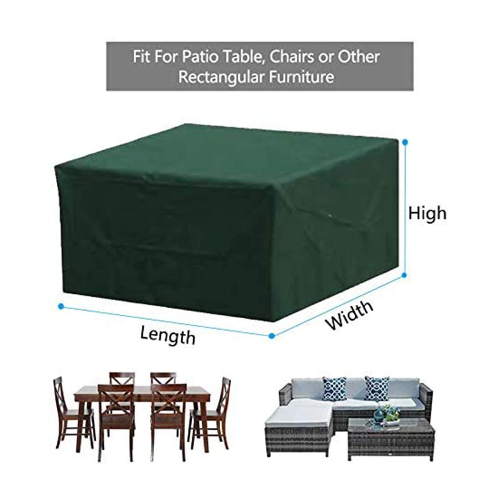 Fodera per mobili da Giardino 127x127x67cm, Fodere per mobili da Esterno Rettangolare Impermeabile, Impermeabile, Antivento, Anti-UV, Fodere per mobili da Esterno in Tessuto Oxford