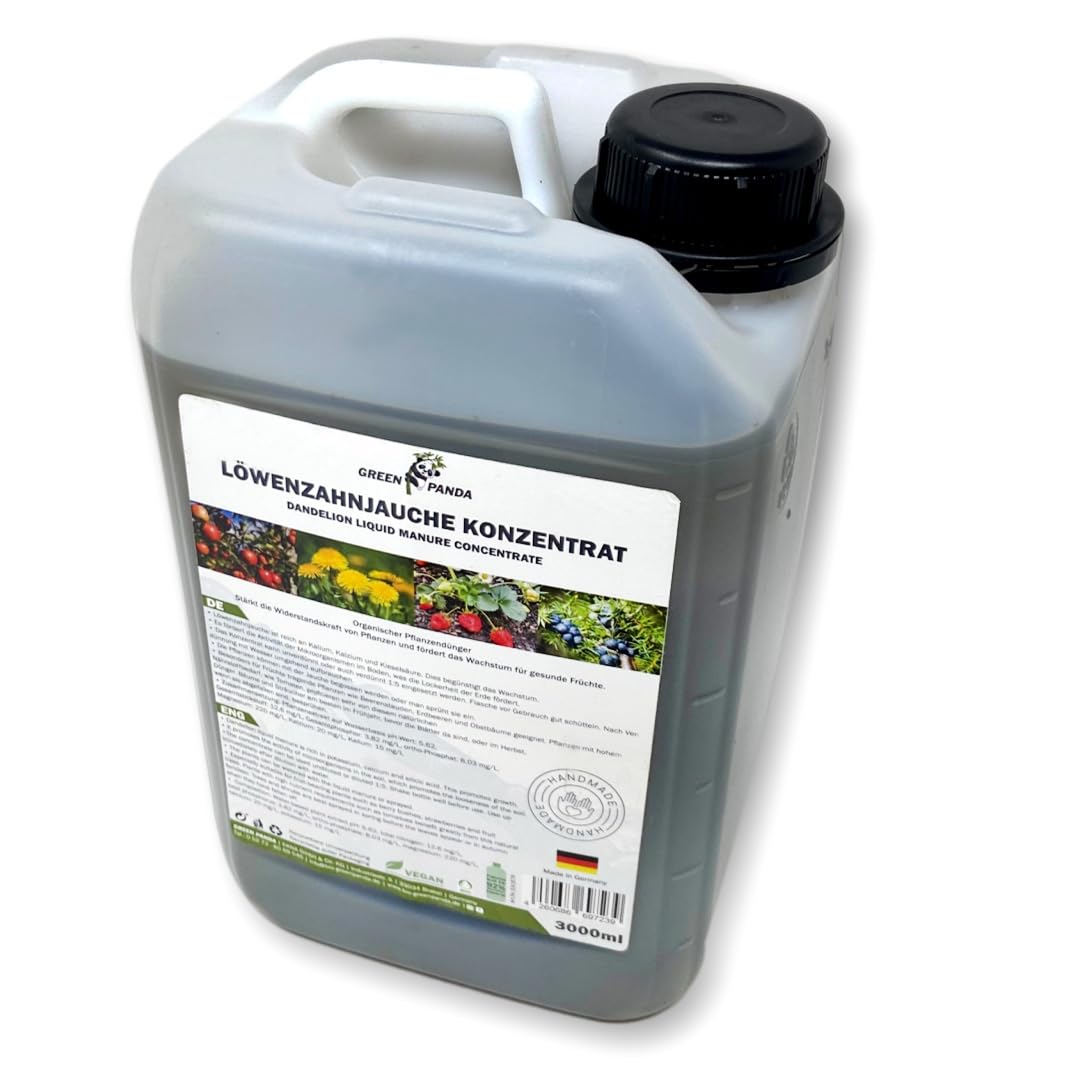 GreenPanda Lwenzahn Jauche - 3L Universaldnger flssig - Magnesium Dnger  - Organischer Flssigdnger frdert Photosynthese - Aktiviert  Bodenorganismen & strkt Immunsystem (Kanister) : Amazon.de: Garten