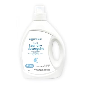 Amazon Basics Concentrated Liquid Laundry Detergent Free of Perfumes Clear of Dyes 110 loads 82 5 Fl Oz