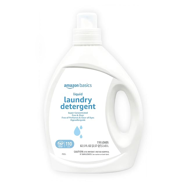 Amazon Basics Concentrated Liquid Laundry Detergent Free of Perfumes Clear of Dyes 110 loads 82 5 Fl Oz
