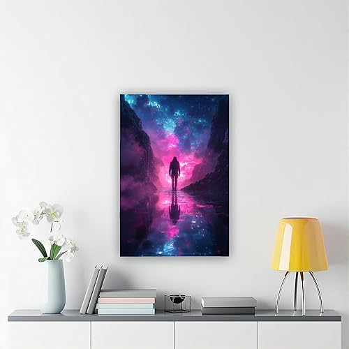 Miniatura 6 de XAHOR Synthwave Surreal Landscape Canvas  Neon Digital Art for Tech Lovers  Vaporwave Wall Poster Canvas Wall Art Print Poster For Home School