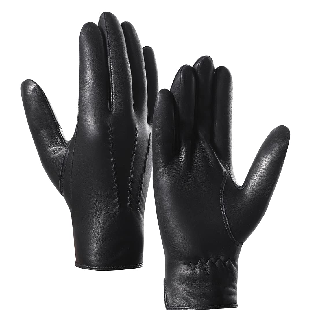 Harssidanzar Men's Italian Sheepskin Leather Gloves