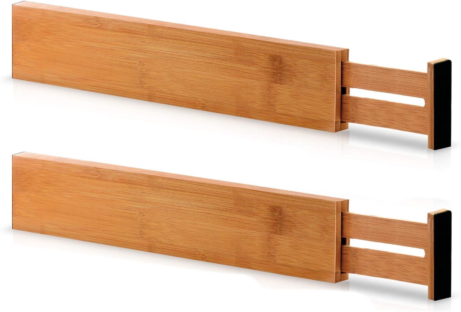 ASTROMETRIC wood Drawer divider-12.5-17'' Adjustable Bamboo Drawer Dividers Organizers - Expandable Drawer Organization Separators For Kitchen, Dresser, Bedroom, Bathroom and Office (2)