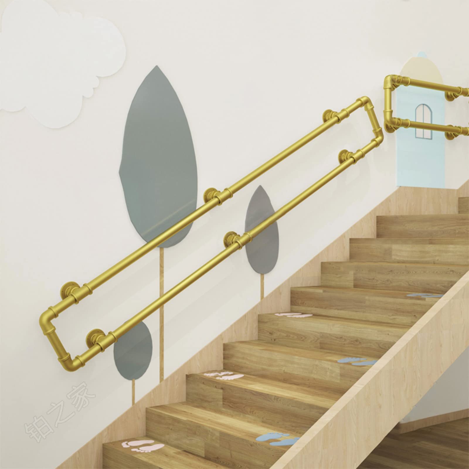 Wooden Handrails For Stairs 1m 150cm 2m 3m 360cm Wood Staircase Banister Hand Rails For Indoor Outdoor Wall Mounted Stair Railing With Stainless Steel - View #10