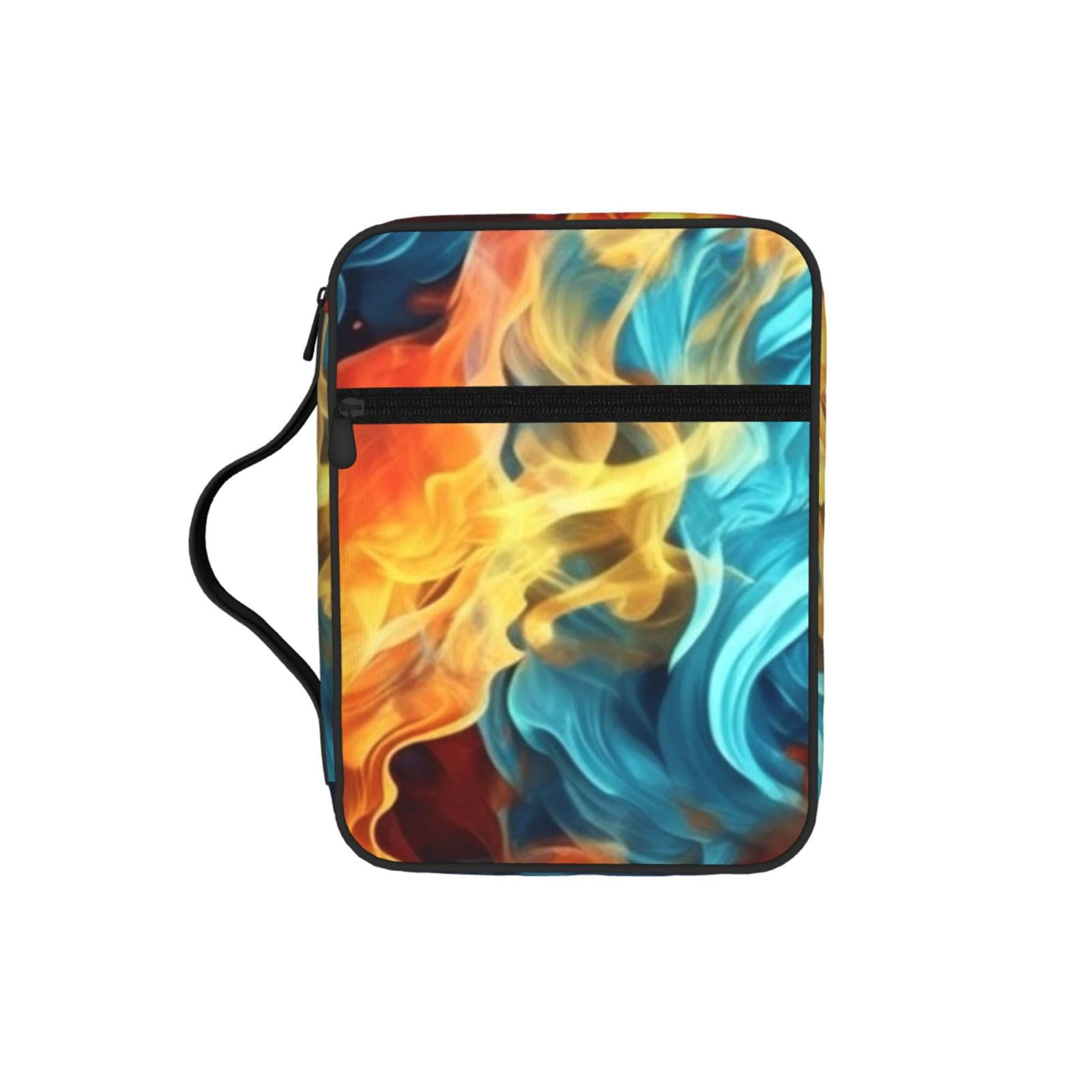 Fire And Water Pattern Bible Cover Case Waterproof Bible Bag With Handle Organizer Storage Book Cover For Bible Study