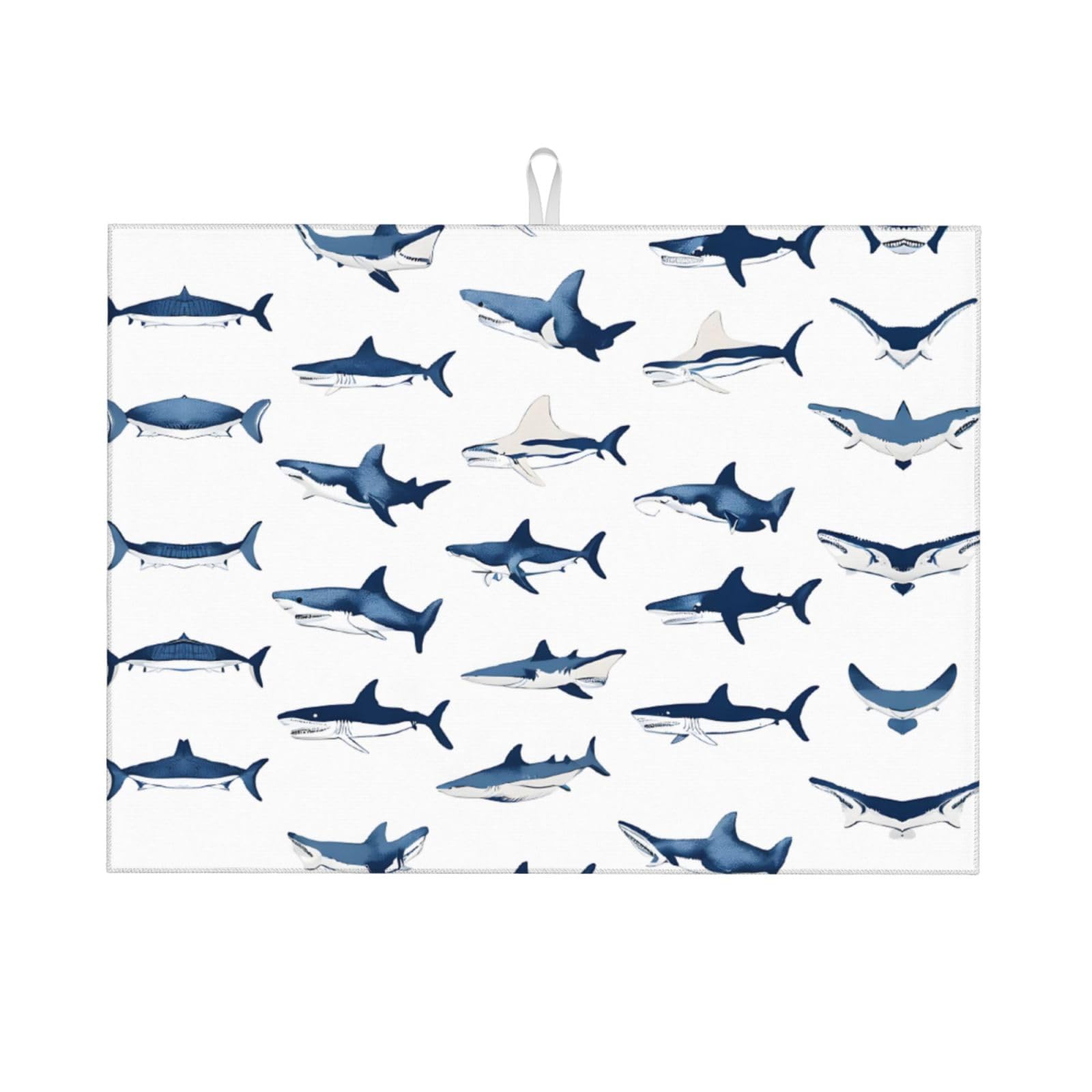 Sharksprint Dish Drying Mat, Microfiber Dry Pad, Quick-Drying Dish Drainer Board Mat For Kitchen Counter-Top Tabletop Accessories,24x18 Inch