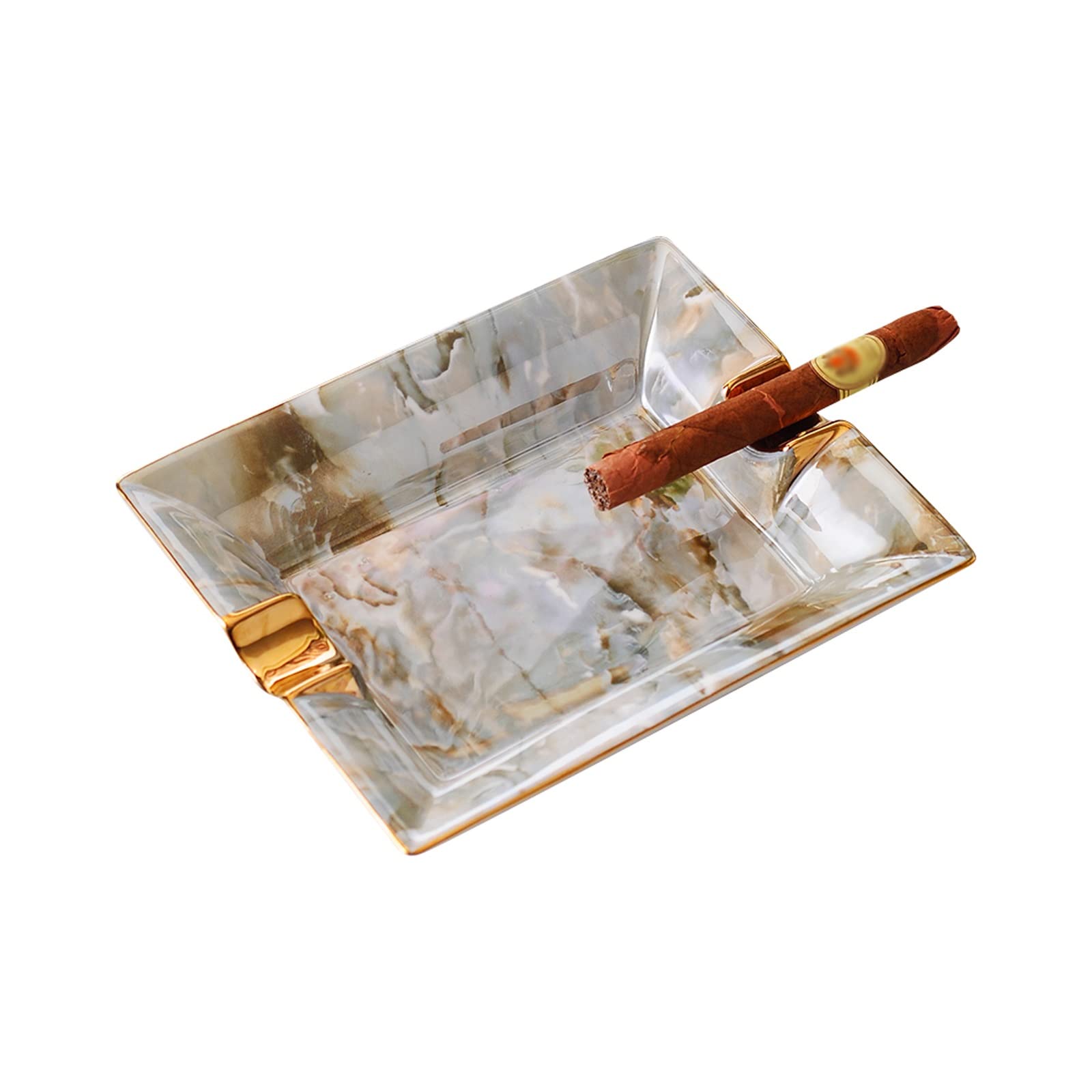 Sdgeryeeg Men's Onecolor Ashtray， Luxury Ceramic Large Cigar Ash Tray For Indoor Or Outdoor Use, Coffee Table Decorative Ornat Gift For /Boy Friend/Husband