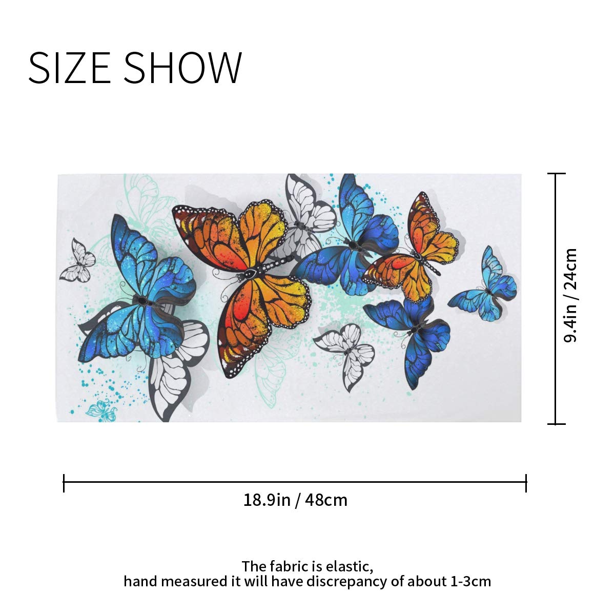 MOYYO Flying Bright Butterfly Face Sun Dust Mask Bandanas Seamless Elastic Head Wrap Neck Gaiter Magic Scarf Headband for Festivals Running Cycling Indoor Outdoor Sport