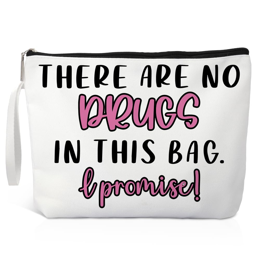 Xipromi There Are No In This Bag I Promise Cosmetic Bags, Funny Makeup Bag for Women Sister, Travel Toiletry Bag for Women Friend Nurse Medicine