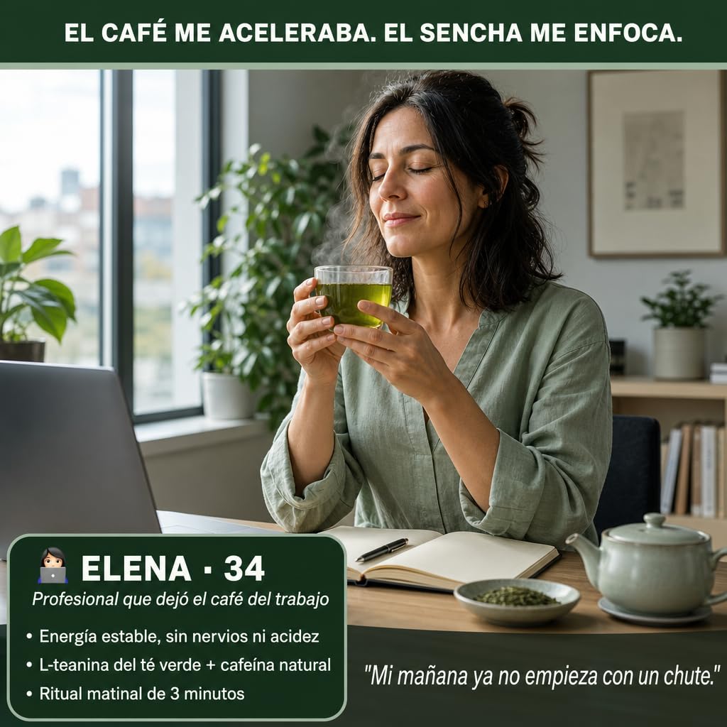 Té Verde Sencha Japonés 100% Natural y Orgánico. Potente Quemagrasas con Efecto Adelgazante y alto contenido de Antioxidantes (refuerza tu Sistema Inmunológico). Detox Té.