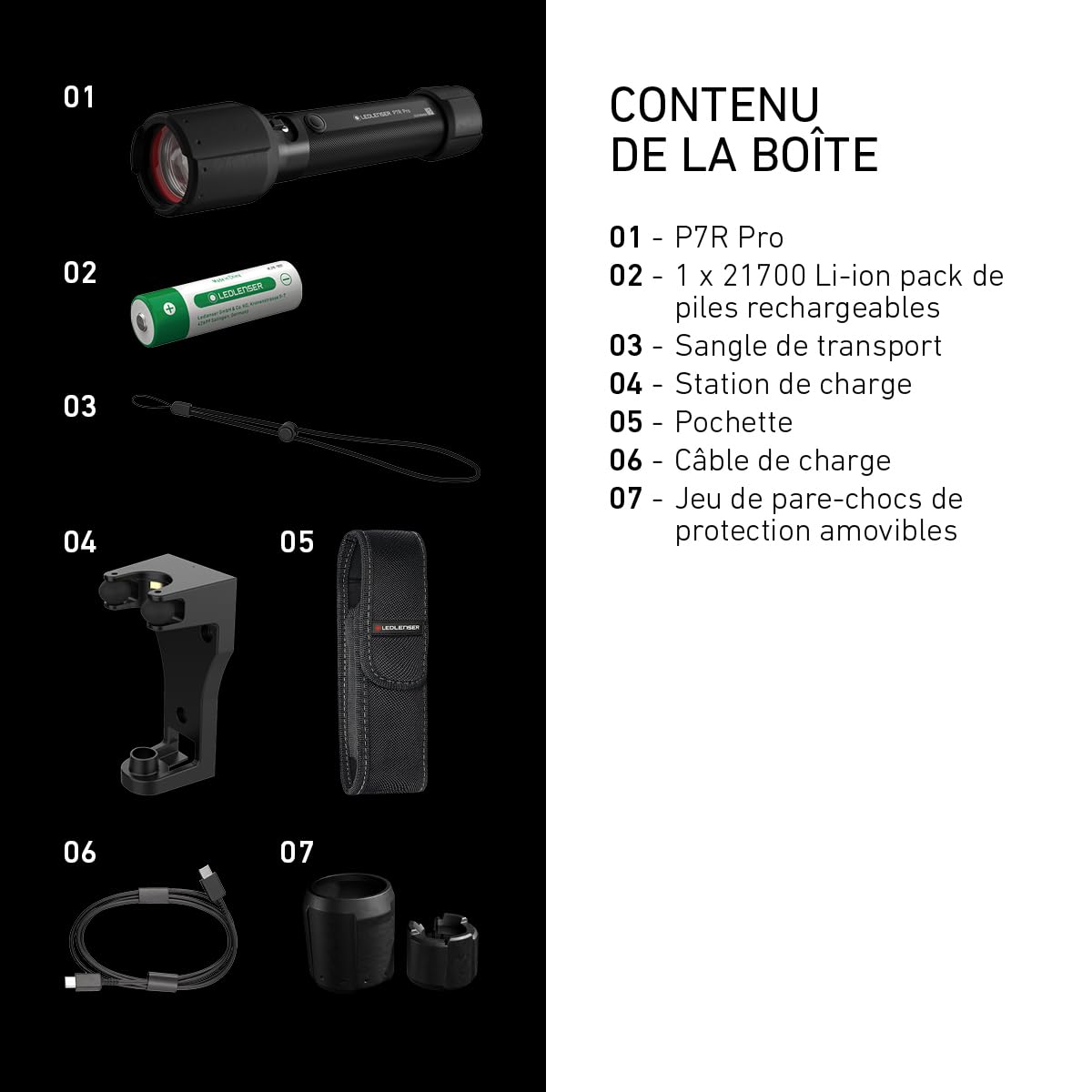 Ledlenser P7R Pro Lampe torche rechargeable, 2000lm, 320m portée, Chantier | Mise au point réglable, 223 g, 60 h, protection en caoutchou, 8 modes, pour mécaniciens, électriciens et plombiers