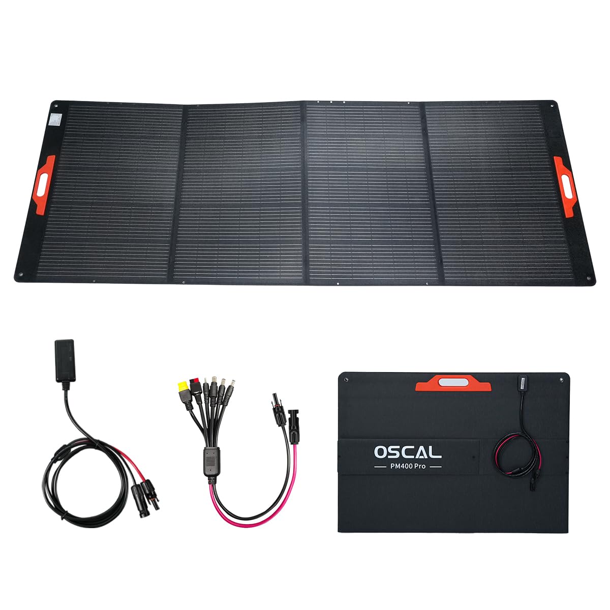 OSCAL PM400Pro 400W Pannello Solare Portatile, efficienza 23%,pieghevole, supporto regolabile e IP67. Perfetto per campeggio, camper e esterni