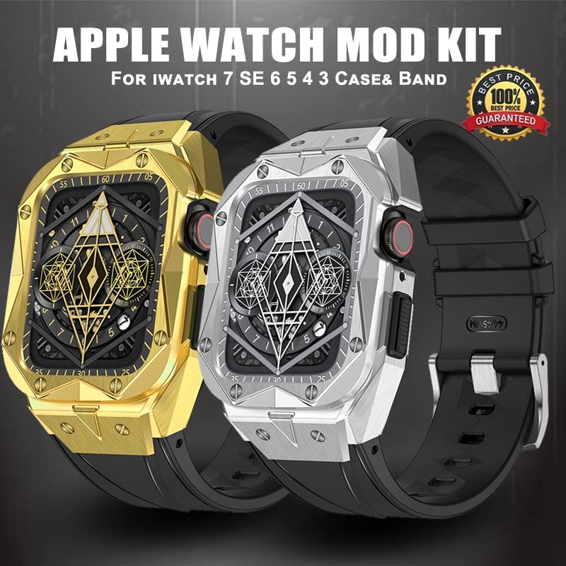 Kit de modification de luxe mod cadre en métal pour Apple Watch 45mm - 2