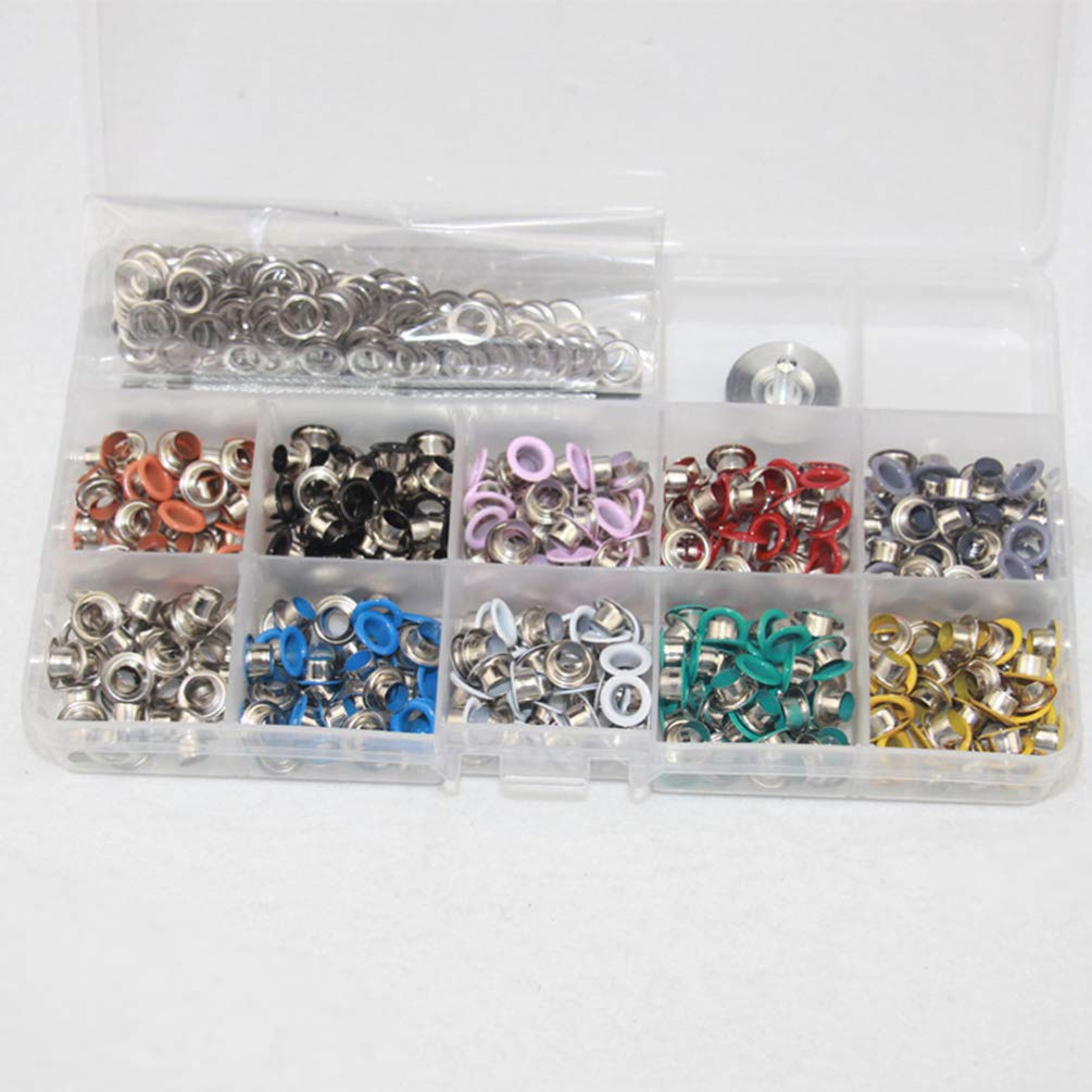 EXCEART 400pezzi Kit Occhielli Occhiello Strumento Kit Utensili Per Puntura Adatto Per Borse Scarpe Vestiti Artigianato Te