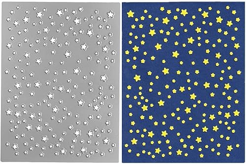 Miniatura 4 de Troqueles de corte de fondo de estrellas, cinco estrellas puntiagudas troqueladas, plantillas de metal en relieve para tarjetas de álbumes de