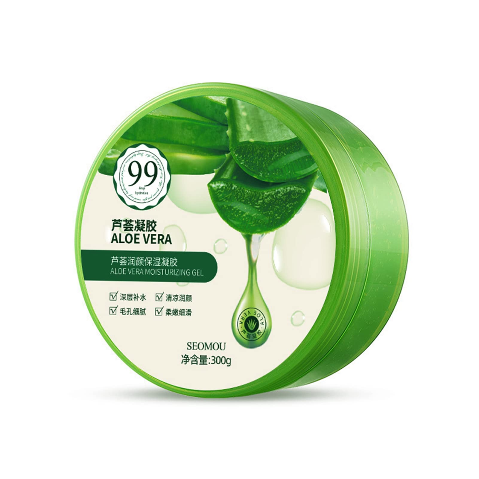 Miletine Organic Aloe Vera Gel 300ml Box, Moisturizing | Hydrating | Oil Control | Beauty Aloe Veragel, for After-Sun Repair Daily Skin Nourishment Green