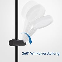 Auralum 70 cm zuhanysín állítható magassággal, 360° forgatható tartóval, rozsdamentes acél, fekete 7