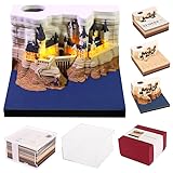 3D Calendar 2026, Time Piece Calendar With LED Light, Exqusite 3D Paper Carving Art Memo Pad Notepad Gift for Christmas Housewarming Desktop Decoration (With Light, with Batteries)