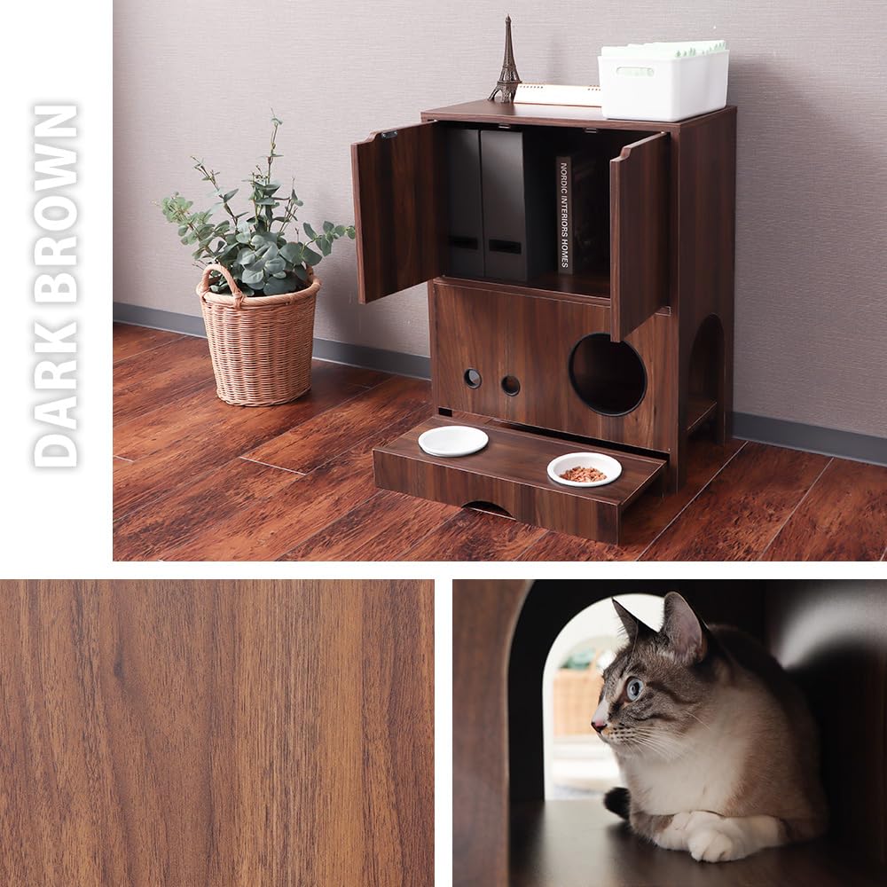 Amazon | ヤマソロ チェスト フードスタンド付き 収納 猫 犬 ペット