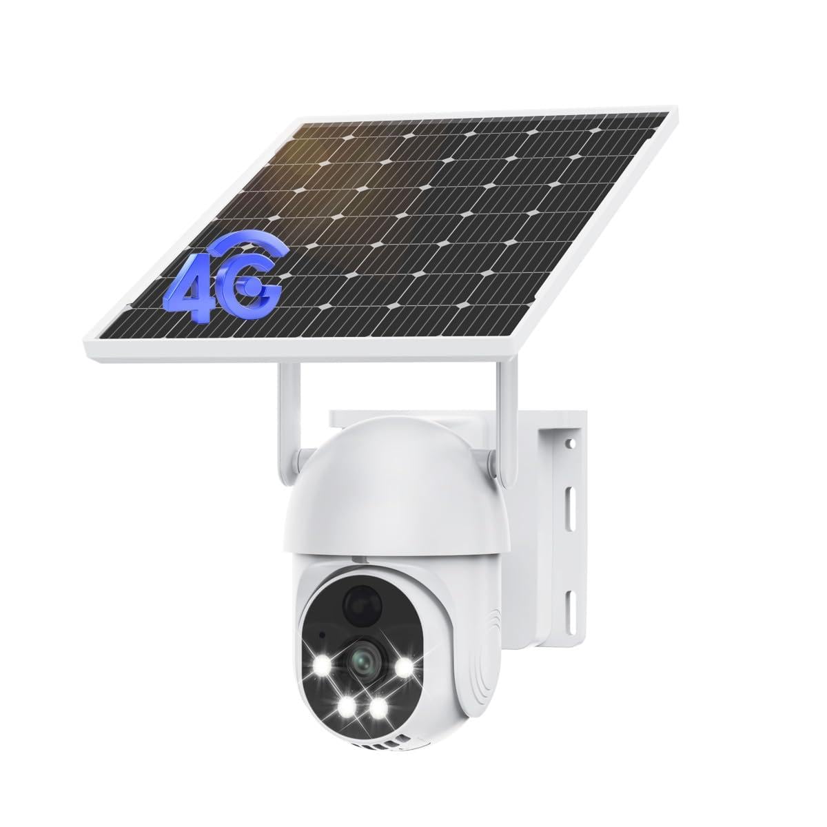 Cámara de seguridad 4G LTE inalámbrica para exteriores, sin WiFi, con reconocimiento humano, área de detección personalizada, cámara inalámbrica alimentada por energía solar 2K, visión