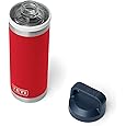 YETI Rambler 18 oz Bottle, Vacuum Insulated, Leakproof, Stainless Steel with Chug Cap, Rescue Red/White/Navy