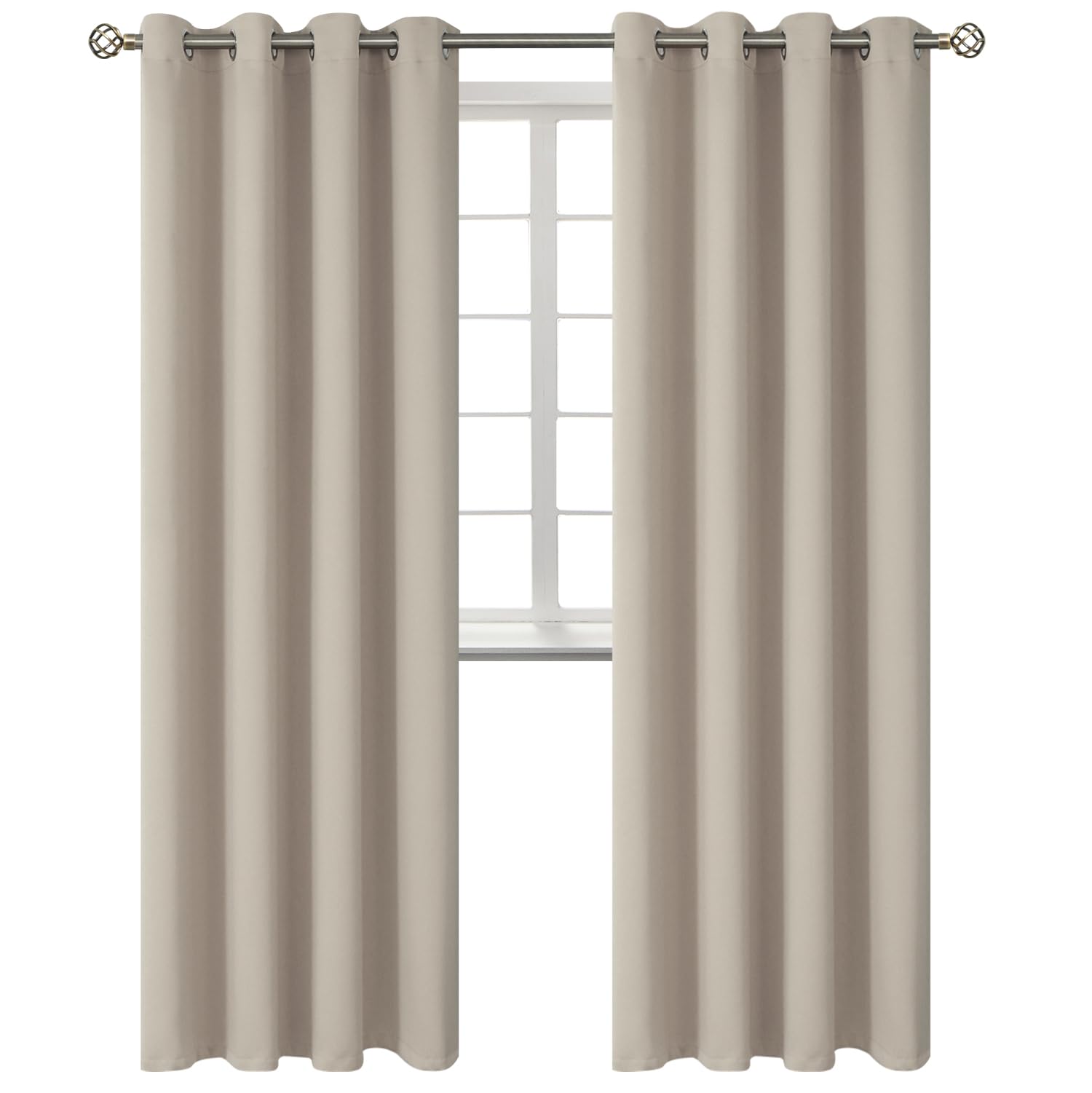 BGment Room Darkening Curtains 120 Inches Long - Grommet Thermal Insulated Drapes Window Treatment Curtains for Bedroom, 2 Panels, 52 x 120 Inch, Camel — image 1