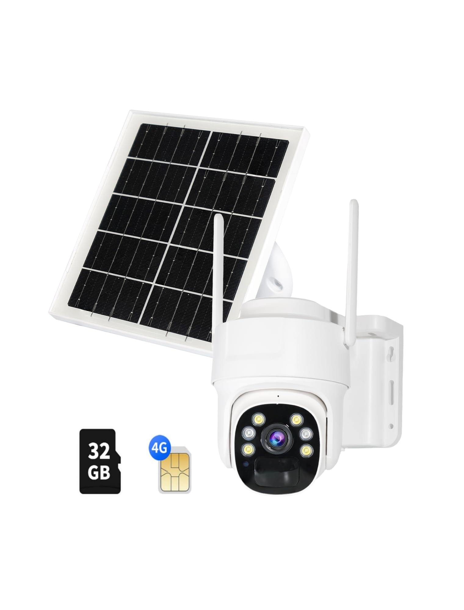 4G LTE Cellular Security Camera (Not WiFi Supported, Data Plan Required）, Solar-Powered Wireless Outdoor Camera, 3MP HD 360° PTZ, Color Night, 2-Way